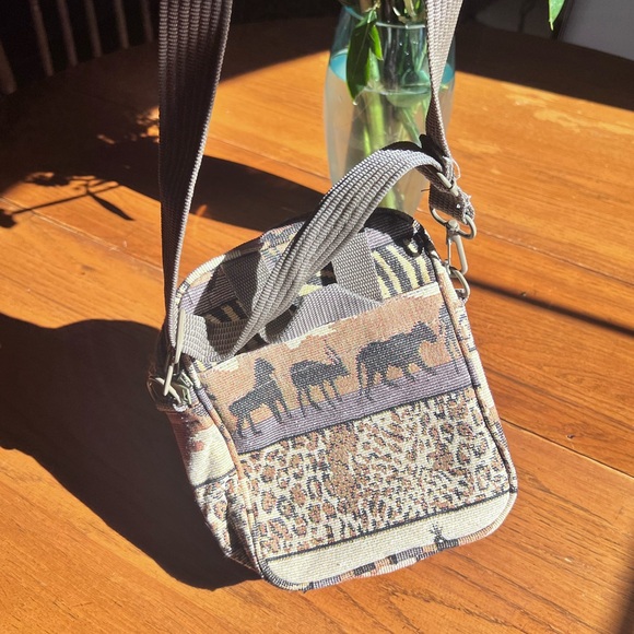 Vintage Pioneer Express Safari Tapestry Crossbody Travel Bag Y2K Animal Lovers - Picture 3 of 11